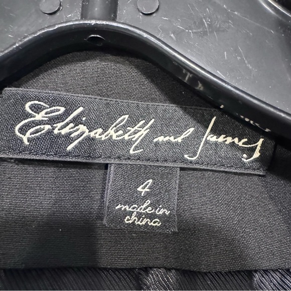 Elizabeth and James REVOLVE Women’s Black Blazer W/ Lamb Leather Trim Sz 4 - Picture 5 of 14